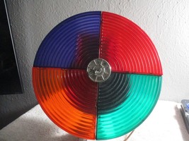 Vintage Rotating Color Wheel Aluminum Christmas Tree Light plastic working - £108.87 GBP
