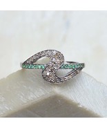 Natural Pave Diamond Tsavorite Gemstone 925 Sterling Silver Ring Gift Fo... - £67.28 GBP