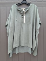 Lovestitch Green Blouse Size OS  Smocked Boho Top Women&#39;s NEW - $22.77