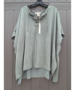 Lovestitch Green Blouse Size OS  Smocked Boho Top Women&#39;s NEW - $31.14 CAD