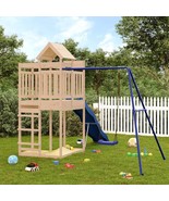  Outdoor Playset Natural Wood Solid Pine Wood Large Durable - $852.49