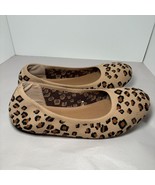 Amazon Essentials Womens Knit Ballet Flats 9W Leopard Print - £7.98 GBP