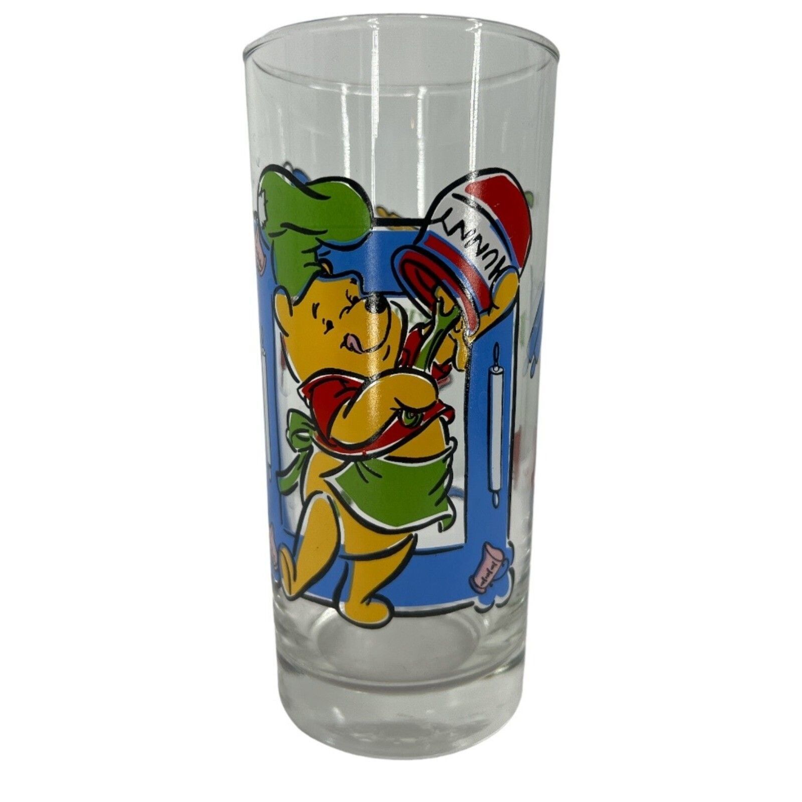 Disney vintage Winnie the Pooh drinking glass "what's cooking Pooh" 1990's cup - £13.23 GBP