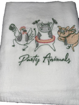 Dishtowels Party Animals Chicken Cow Pig 100% Cotton Large 32&quot; x 36&quot; Kitchen NEW - £11.72 GBP