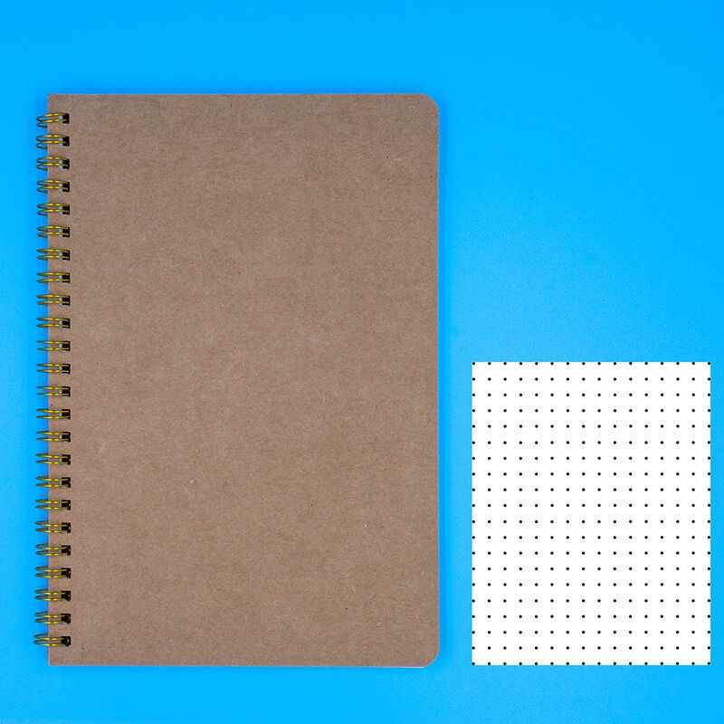 Dotted Notebook A5 - Spiral Dot Grid Paper Notebook - Tan Cover 5.5"X8.5" - $9.72