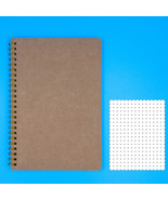 Dotted Notebook A5 - Spiral Dot Grid Paper Notebook - Tan Cover 5.5&quot;X8.5&quot; - £7.76 GBP