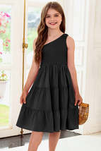 One-Shoulder Sleeveless Tiered Dress - £35.97 GBP