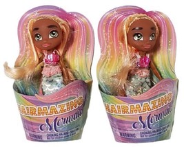 HAIRMAZING Mermaid Mini Doll-Pink Hair &amp; Blue Fin African American New Lot of 2 - £6.34 GBP