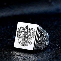 Steel soldier simple vintage fashion stainless steel men ring square design doub - £8.34 GBP