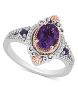 Enchanted Disney Collection Amethyst &amp; Diamond Ariel Engagement Ring  - £94.38 GBP