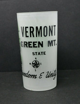 Vermont Green Mountain State Frosted Souvenir Glass Hazel Atlas - $12.95
