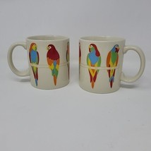 Otagiri Macaw Parrot Coffee Mug Japanese Stoneware Set of 2 - $20.29