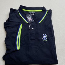 Psycho Bunny Lamport Polo Shirt Mens 6XLT Navy Blue Neon Green Logo Short Sleeve - £58.37 GBP