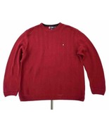 Chaps Sweater Mens 2XL Red Pullover Long Sleeve Knit Crew Neck Sweat Shirt - £22.06 GBP