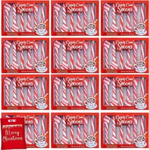 Peppermint Candy Cane SPOON-ORIGINAL RED-WHITE Twist 12 Packs 72 Spoons Bulk Now - £19.05 GBP+