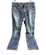John Varvatos USA Blue Torn Button Fly Jeans Size 31 - $645.66 MXN