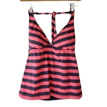 Mossimo | Pink Navy Stripe Tankini Halter Tie Swim Top, size Juniors small - £6.17 GBP