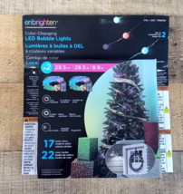 Enbrighten LED Color Changing Bubble Lights 2x29.5ft w/Remote 180 Bulbs NEW - £19.52 GBP