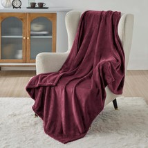 Bedsure Burgundy Red Fleece Blanket Throw Blanket - 300GSM - £19.44 GBP