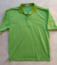 Nick Price Cool-luxe Large L men&#39;s polo shirt green blue squares yellow ... - $14.84