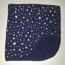 HB Hudson Baby Navy Blue Silver Stars Cotton Baby Blanket Lovey - £19.74 GBP