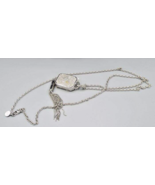 Chico&#39;s Silvertone Miracles Locket Crystal Jeweled Long 32&quot; Rolo Chain N... - $21.97 CAD