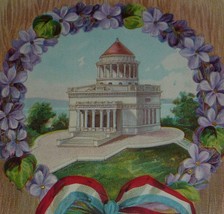 Grant&#39;s Tomb Surrounded By Violet wreath and Patriotic Ribbon Antique Postcard  - $7.50