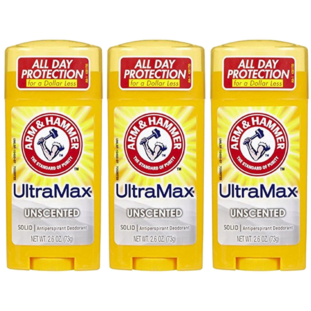 NEW Arm & Hammer Ultramax Unscented Antiperspirant Deodorant 2.60 Oz (3 Pack) - $18.33