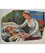 Vintage Art Print Illustration &quot;The Nurse and The Patient&quot; 1948 - £23.31 GBP