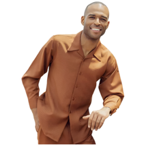 Men's MONTIQUE Two Piece Set Walking Leisure Suit 2372 Cognac Tone on Tone image 9