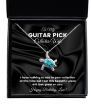 Necklace Birthday Present For Guitar Pick Collector Wife - Jewelry Turtle  - £40.14 GBP