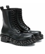 Balenciaga COMBAT LEATHER  LACE BOOTS SZ 36 $1295 Authentic NEW - $1,697.87 CAD