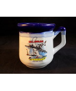 DELAWARE COFFEE MUG 1993 UNIQUELY SHAPED White and Blue Porcelain Coffee... - $11.87