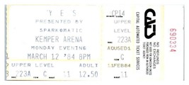 Yes Concert Ticket Stub March 12 1984 Kansas Ville Missouri - $44.54