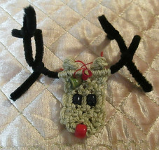 Handmade Rudolph the Red Nosed Reindeer Crochet Christmas Tree Ornament - £5.53 GBP