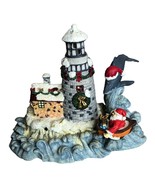 Lighthouse with Santa in Boat Christmas Decoration Music Box Dolphin - £23.54 GBP