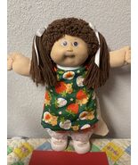 Vintage Cabbage Patch Kid Girl HTF Violet Eyes Brown Poodle Hair Head Mo... - $275.00