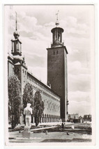 Stadhuset Stockholm Sweden 1955? RPPC real photo postcard - $6.44