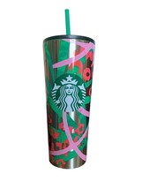 Starbucks 2019 Christmas Stainless Steel Tumbler 24 Oz Cold Cup Holly Holiday - £14.48 GBP