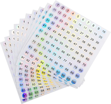 10 Sheets 1 to 100 Consecutive Laser Number Stickers Small round Labels ... - £8.33 GBP