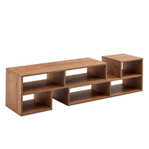 Modern Walnut 2-Piece L-Shaped TV Stand with Open Storage - $129.99
