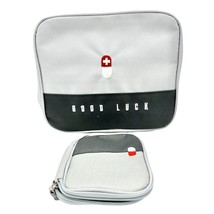 Good Luck Set 2 Travel Cases Zip Closure with Hand Strap EUC - £10.83 GBP