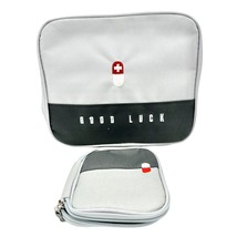 Good Luck Set 2 Travel Cases Zip Closure with Hand Strap EUC - £10.86 GBP