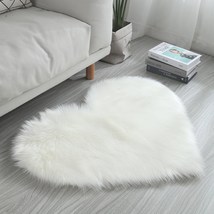 Plush Heart Shaped Rug  Bedroom, Cute Heart Shape Carpet, Bedroom Colorf... - $49.99