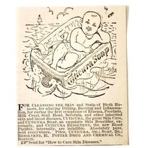 Cuticura Medical Skin Soap 1885 Advertisement Victorian Quack Medicine A... - $19.99