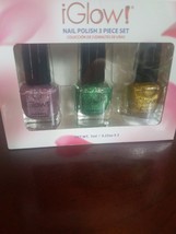 New! &quot;iGlow!&quot; 3 pc Mini &quot;Glittery&quot; NAIL POLISH Collection NIP - £14.69 GBP