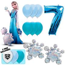 Frozen Airwalker Deluxe Balloon Bouquet - Blue Number 7 - £35.76 GBP