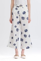 Something Navy Embroidered Wide Leg Pants White Combo - $27.00