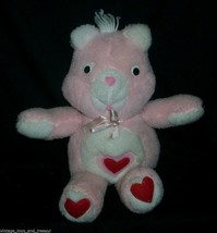 16&quot; Vintage Ooak Hand Made Pink Care Bears Heart Stuffed Animal Plush Toy Red - £26.27 GBP