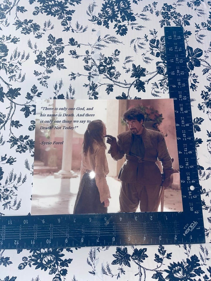 Syrio Forel &amp; Arya Stark in Game, Thrones Quote &quot;Not today 8x10 PUBLICIT... - $9.89